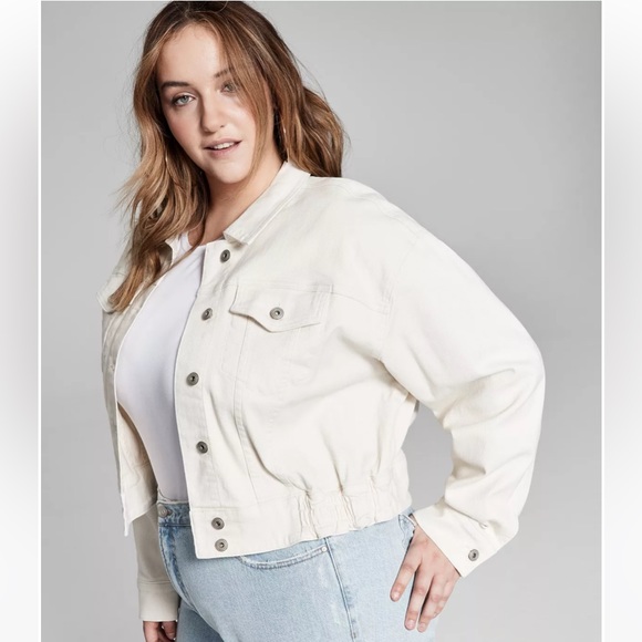 And Now This XS New Cream Jean Jacket - Picture 2 of 3